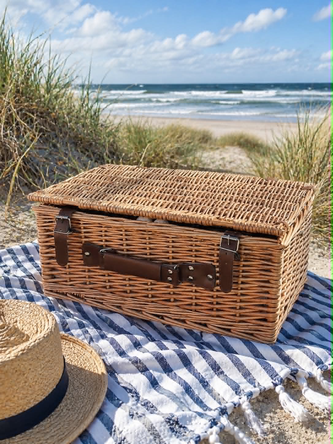 Picknickkorg med innehåll för 4 personer - DELUXE