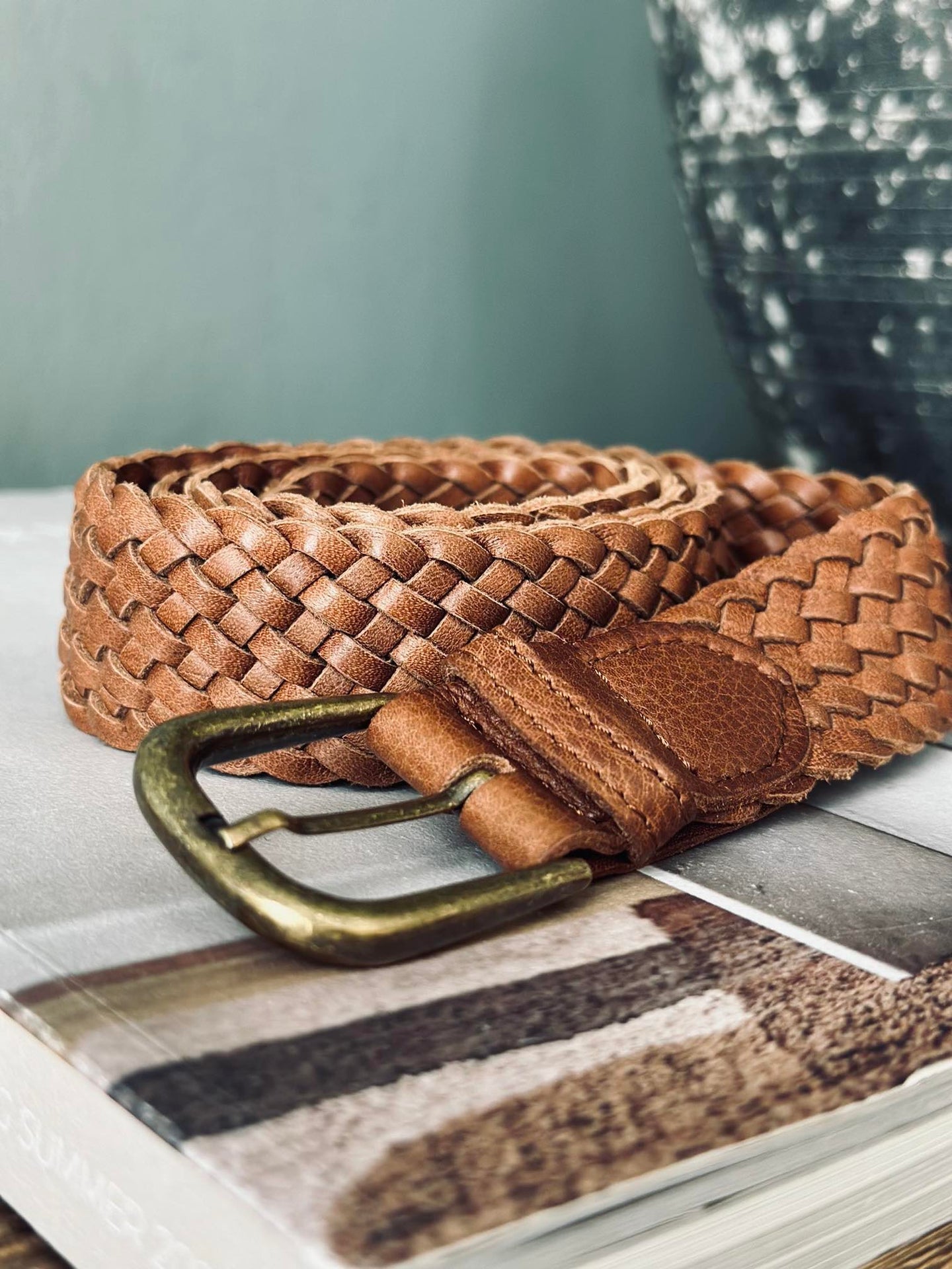 Bälte Harper walnut flätat