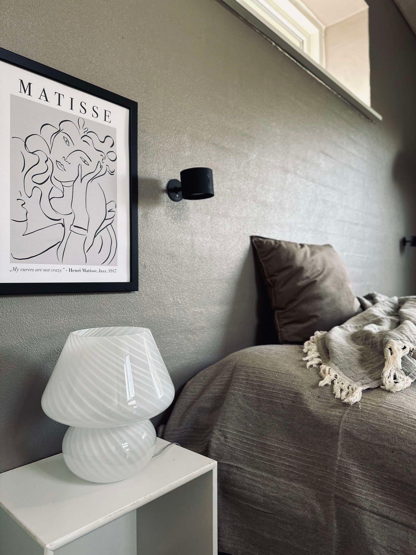 Stor Svamp - Vit munblåst glas