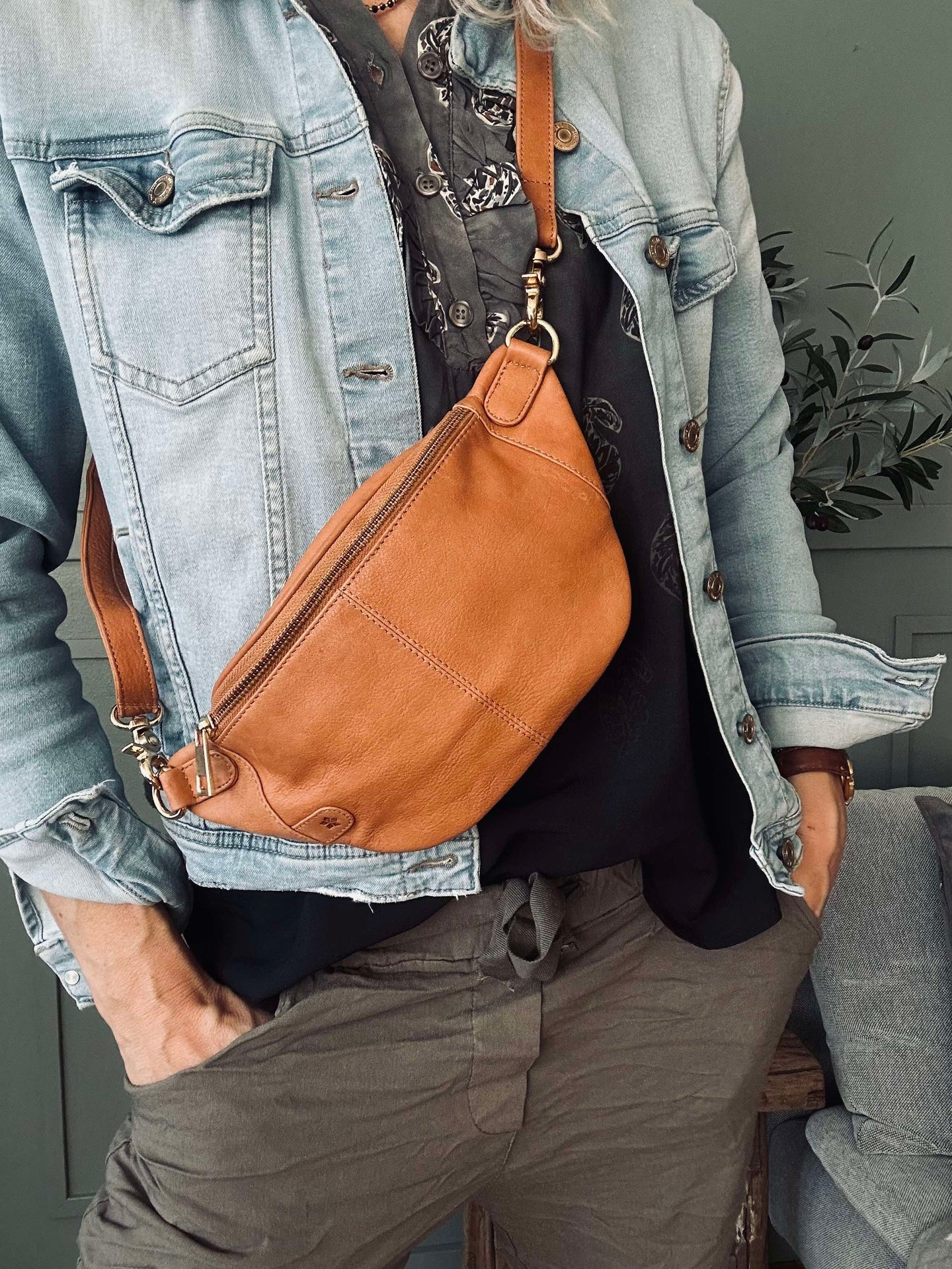 Bumbag Molly - Cognac / guld