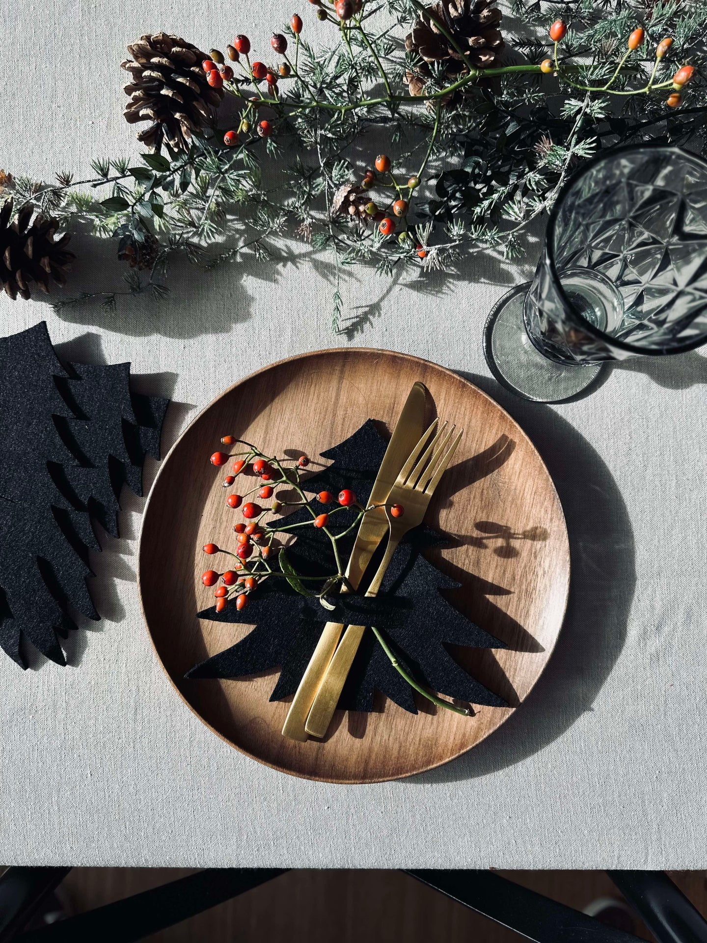 Julgran för bordsdekoration - Svart 4 st