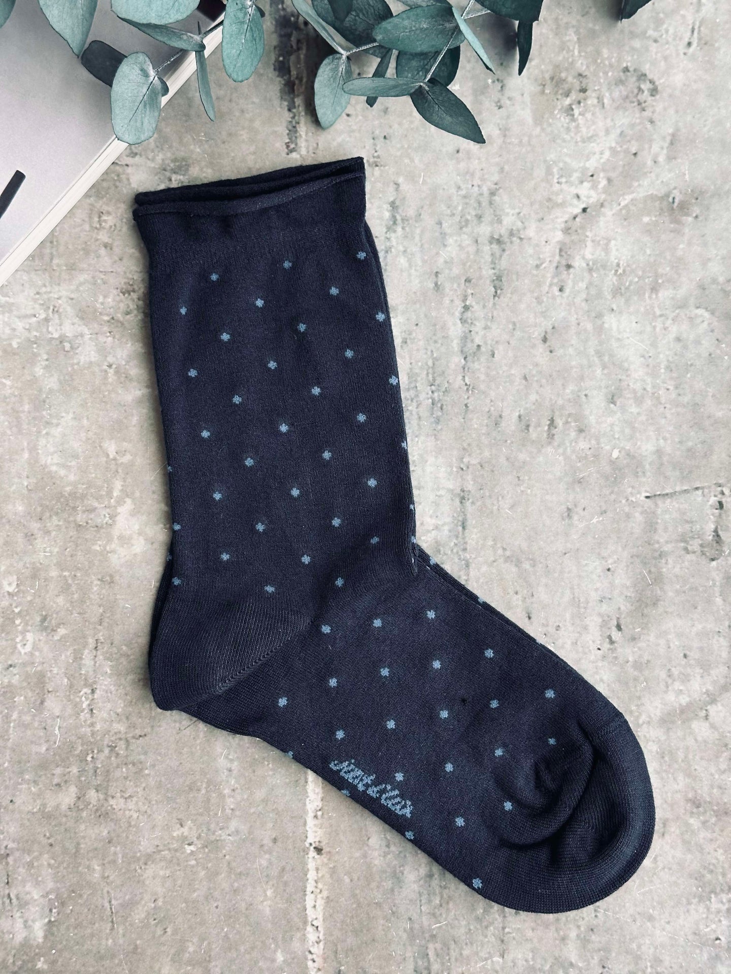 Bambusstrumpor - Marinblå Prick