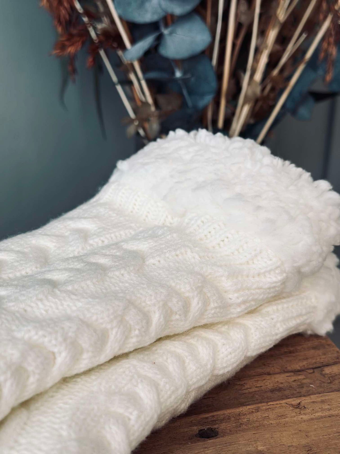 Strumpor Fleece off white