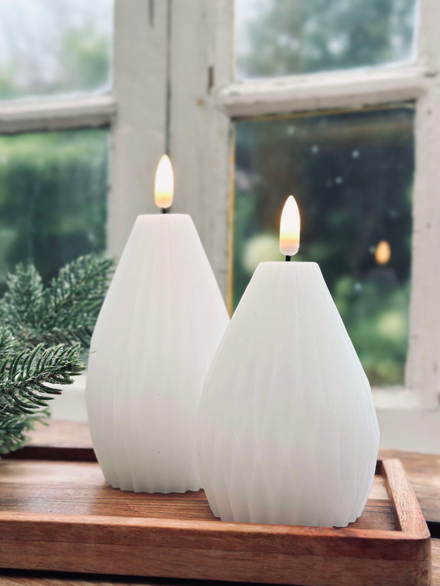 LED Blockljus / Räfflor – 2 st Vit