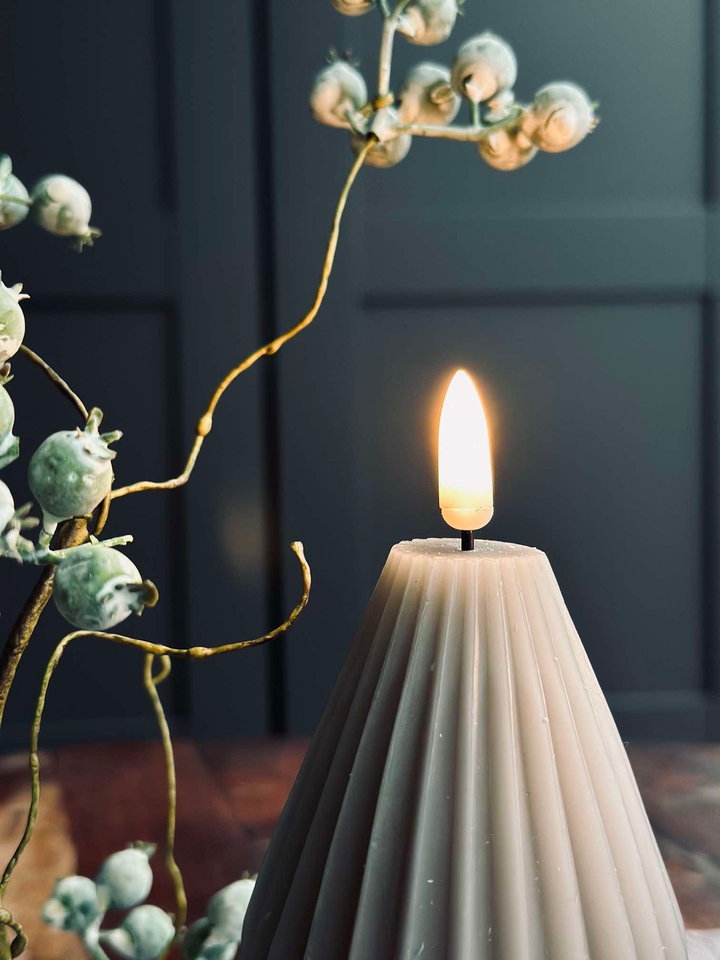 LED Blockljus / Räfflor – 2 st Sand
