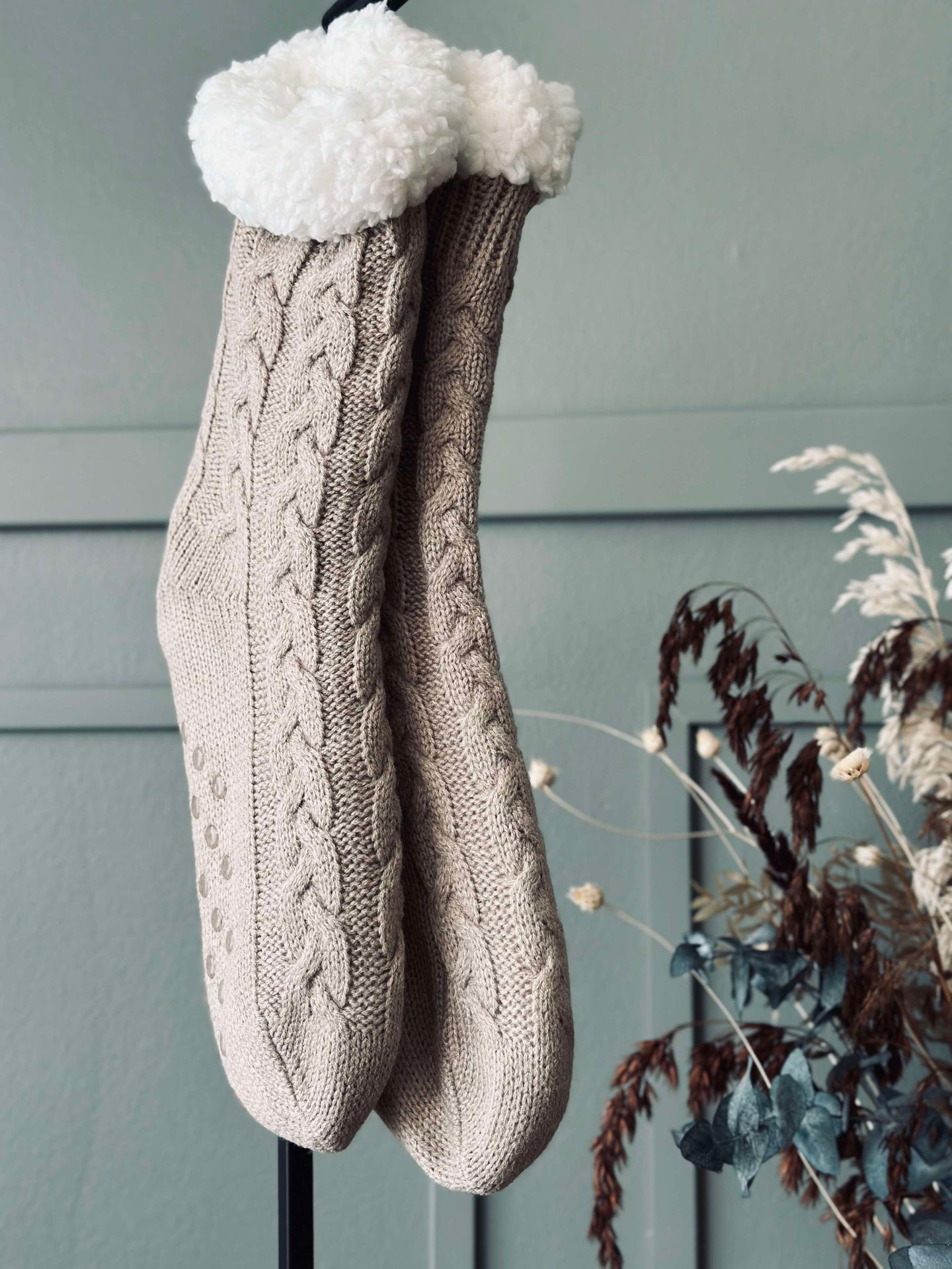 Strumpor Fleece Beige