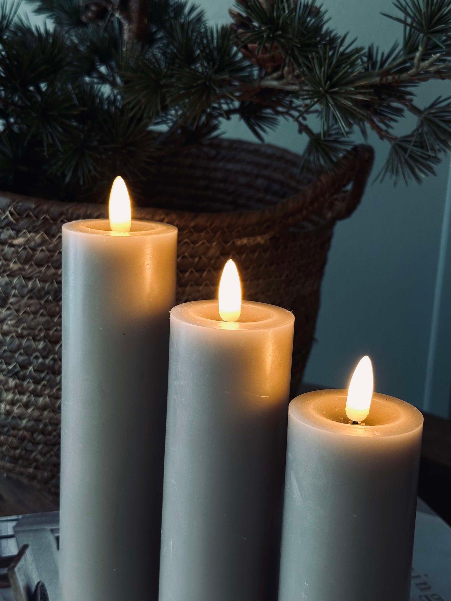 LED Blockljus / Sand – 3 st Ljus dia 5 cm