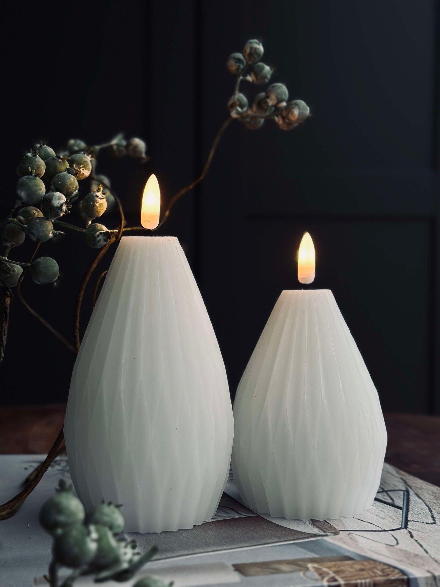 LED Blockljus / Räfflor – 2 st Vit