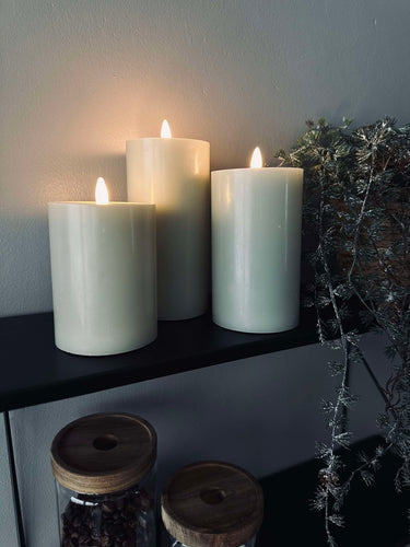 LED Blockljus / Mint – 3 st blockljus