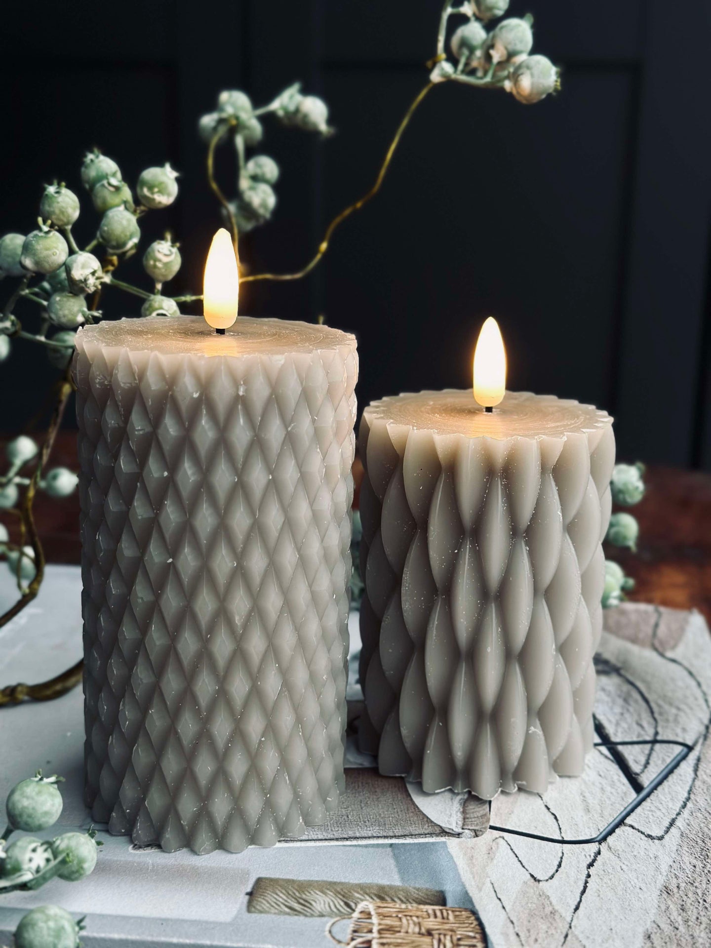 LED-blockljus / Design – 2 st Sand