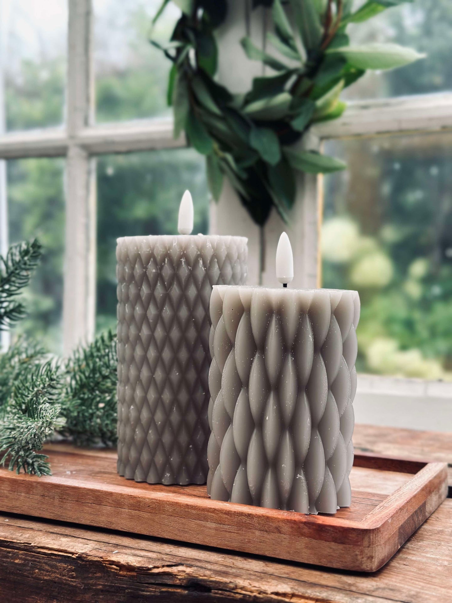LED-blockljus / Design – 2 st Sand