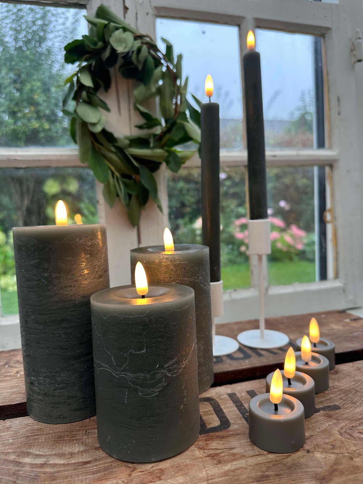 LED-ljuspaket med 9 LED-ljus - Grön