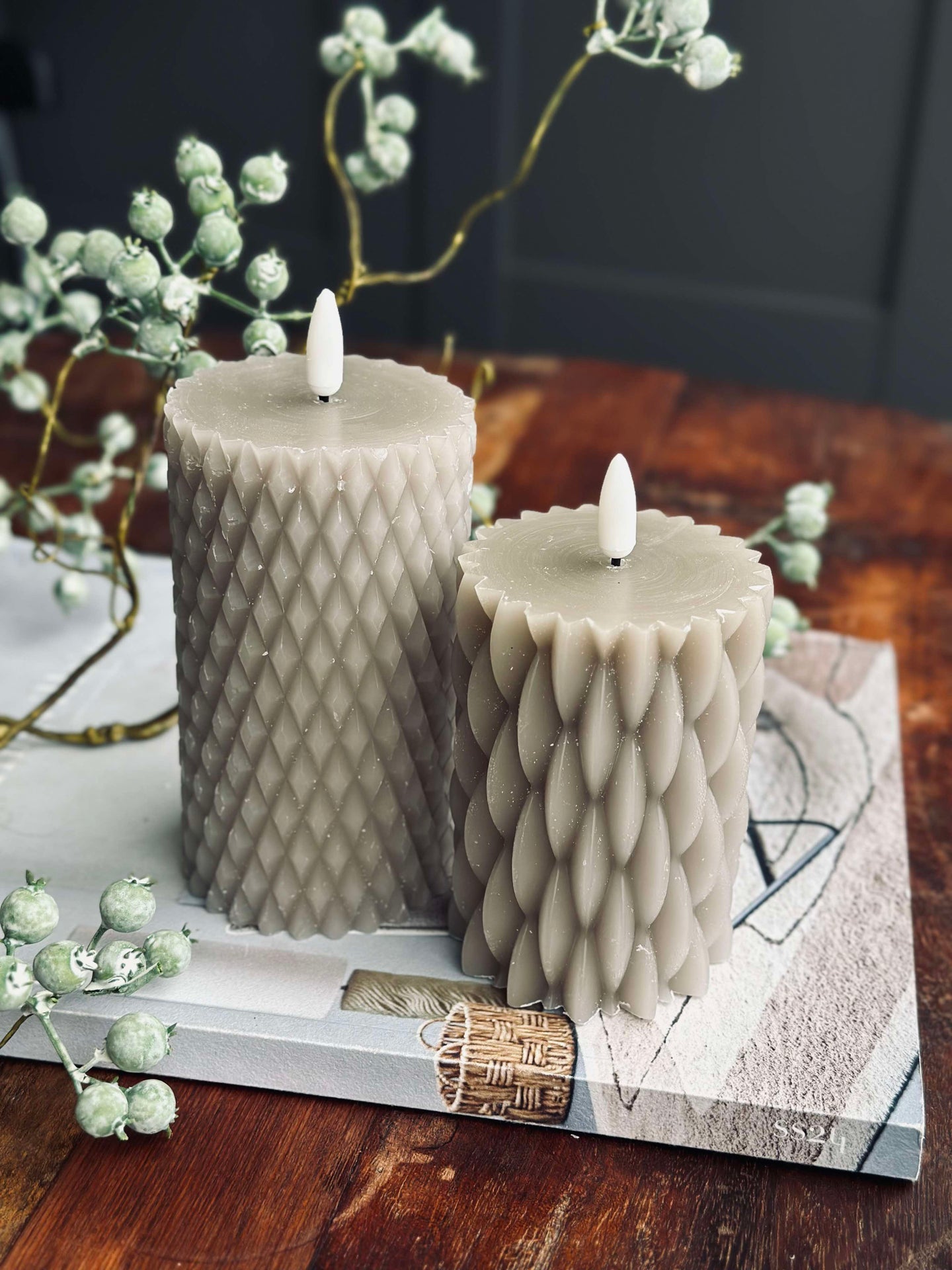 LED-blockljus / Design – 2 st Sand