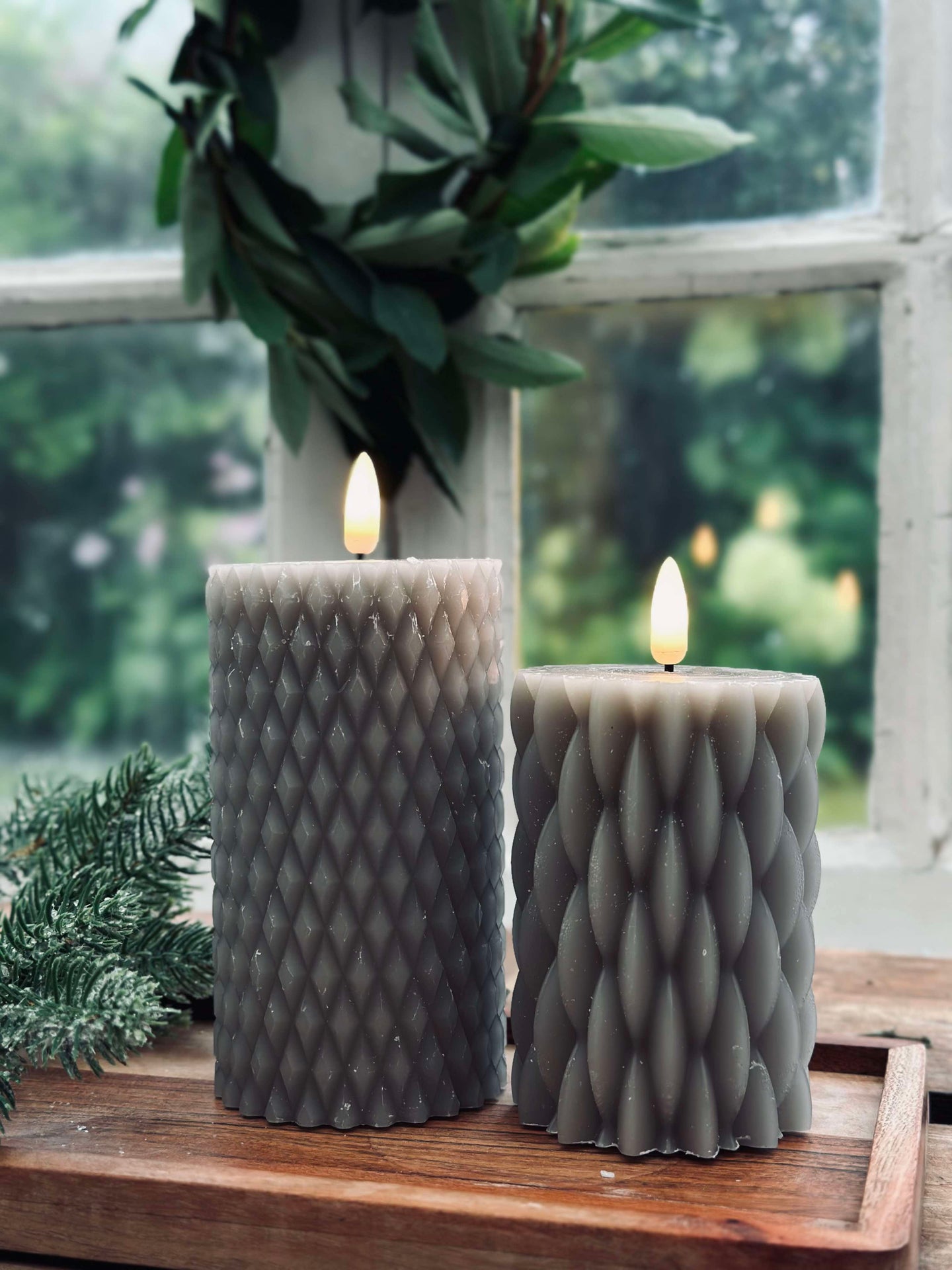 LED-blockljus / Design – 2 st Sand