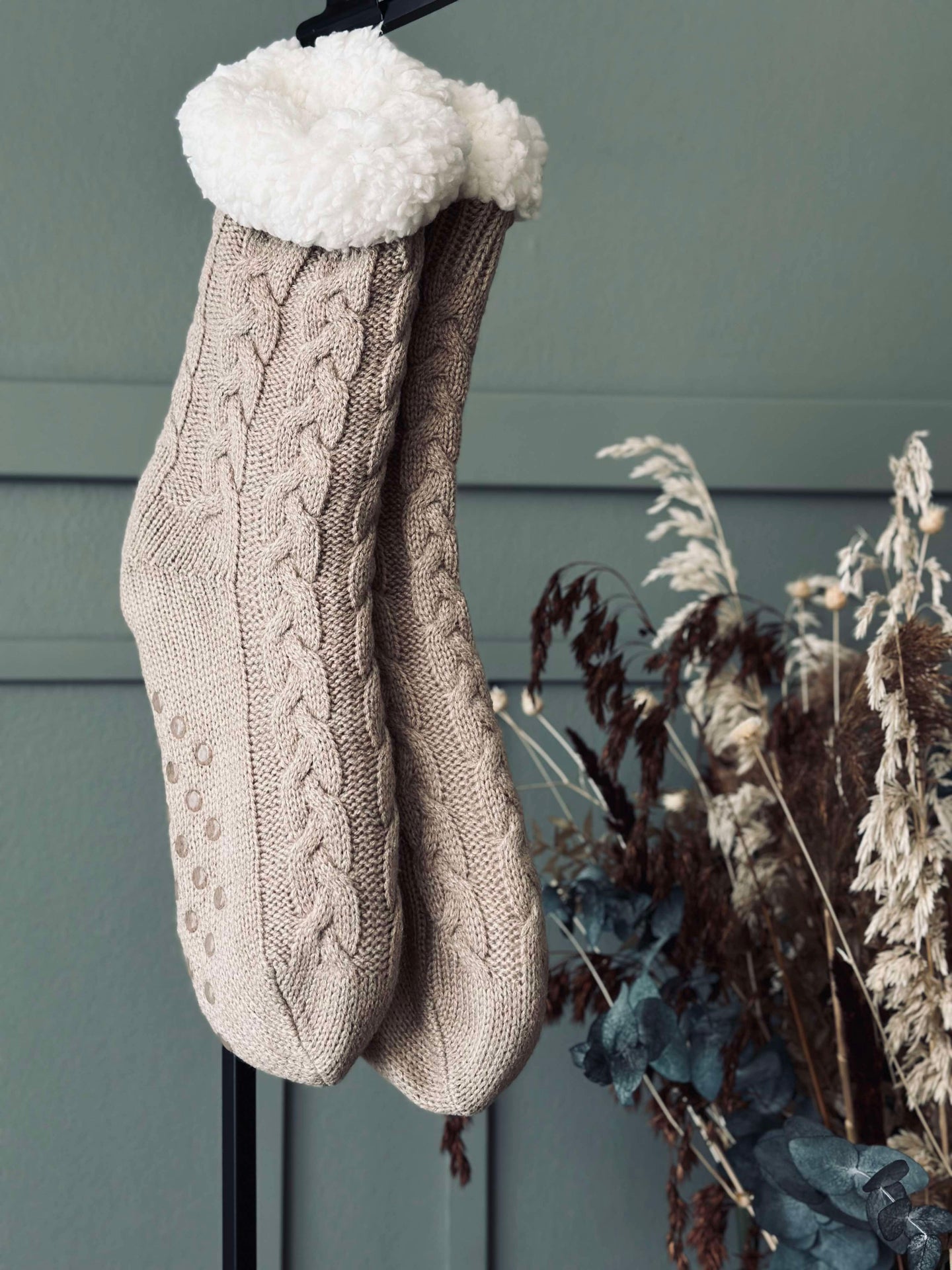 Strumpor Fleece Beige