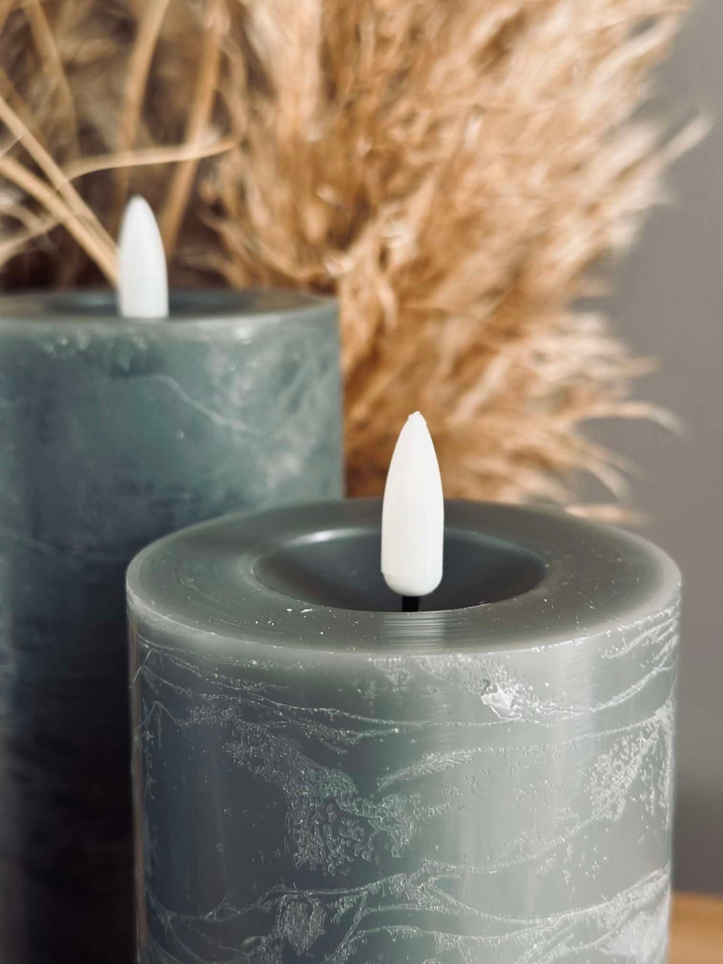 LED Blockljus / Grön – 3 st Rustikt ljus