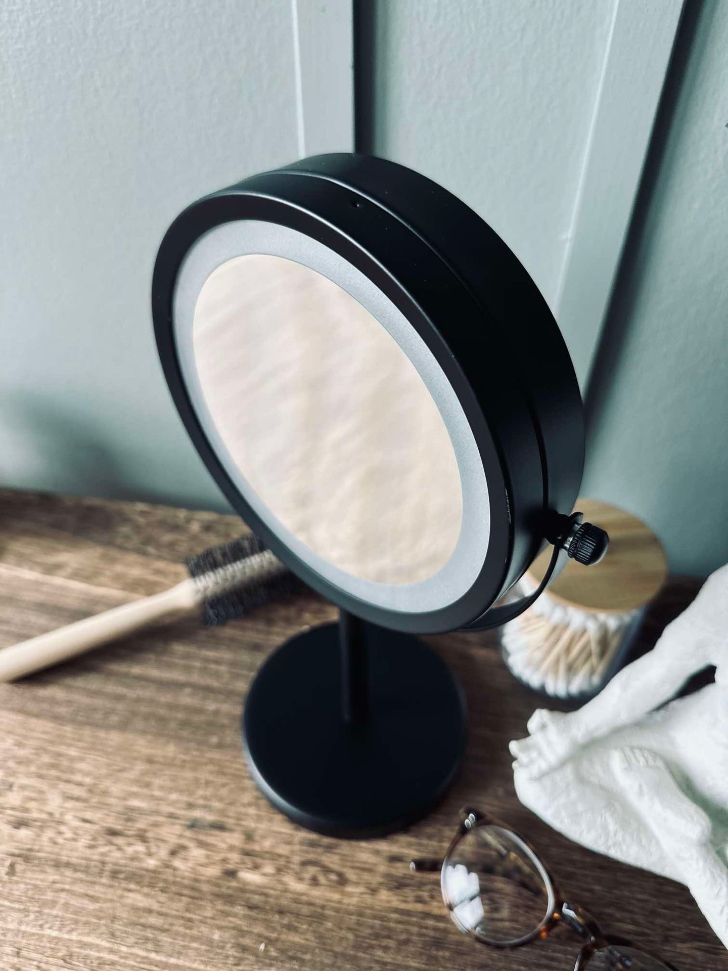 Sminkspegel med belysning - Svart