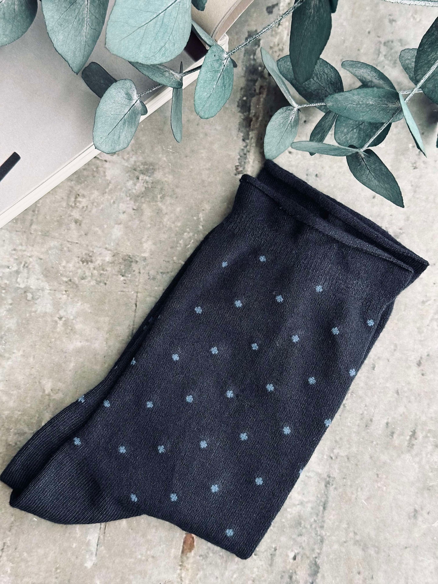 Bambusstrumpor - Marinblå Prick