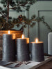 LED-blockljus / Grå – 3 st Rustika ljus