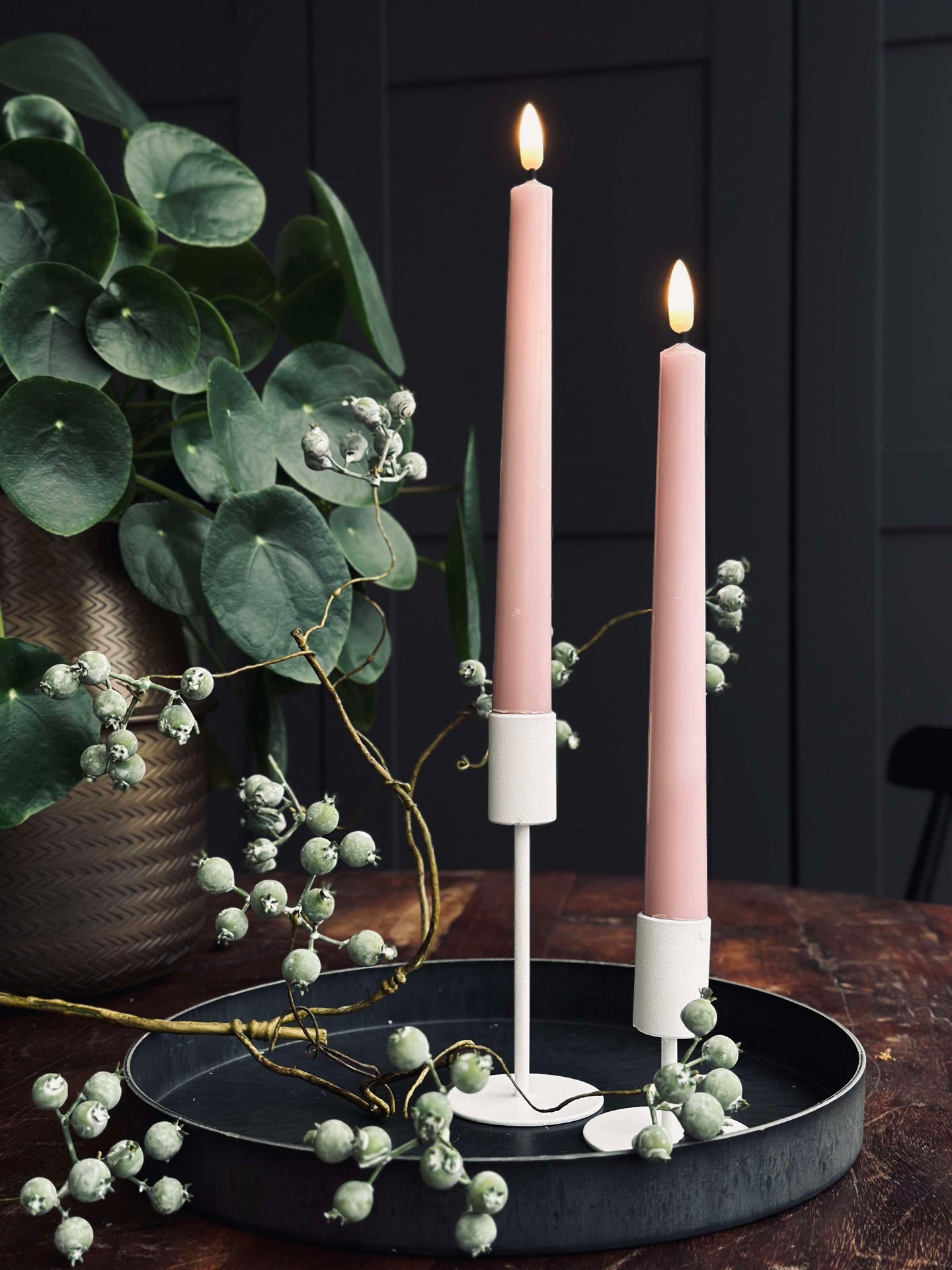 LED Stearinljus Rosa - 2 st