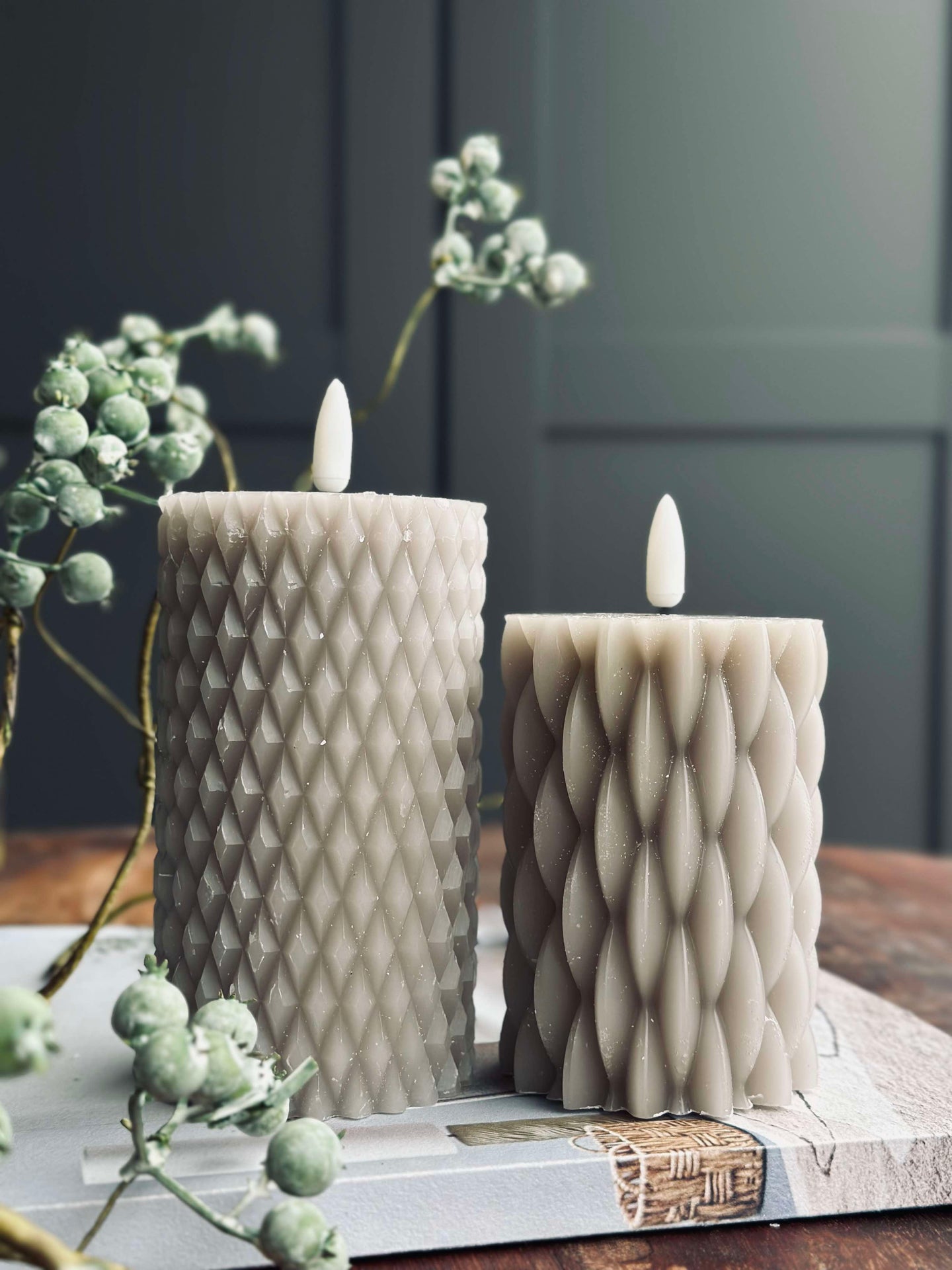 LED-blockljus / Design – 2 st Sand