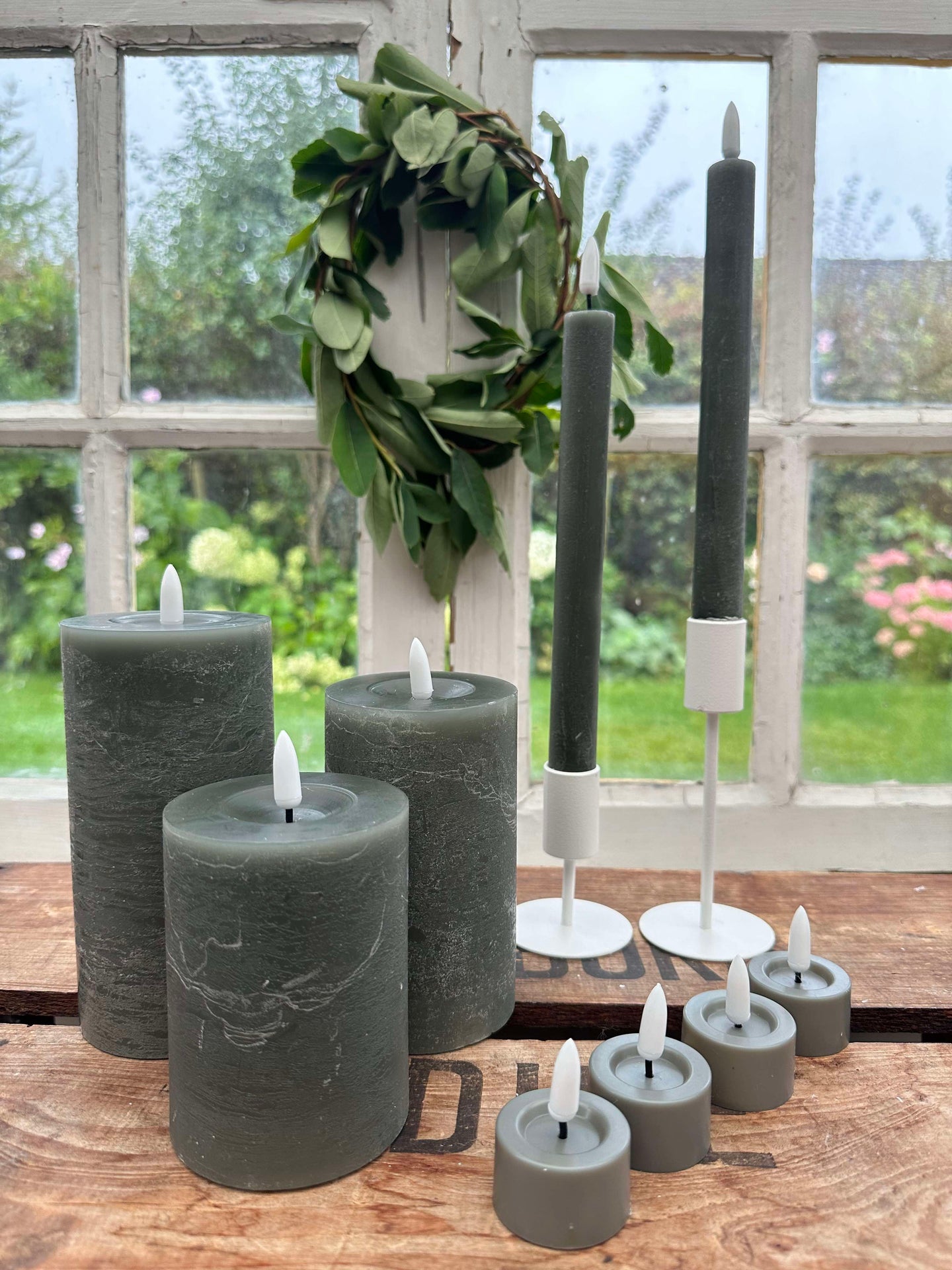 LED-ljuspaket med 9 LED-ljus - Grön