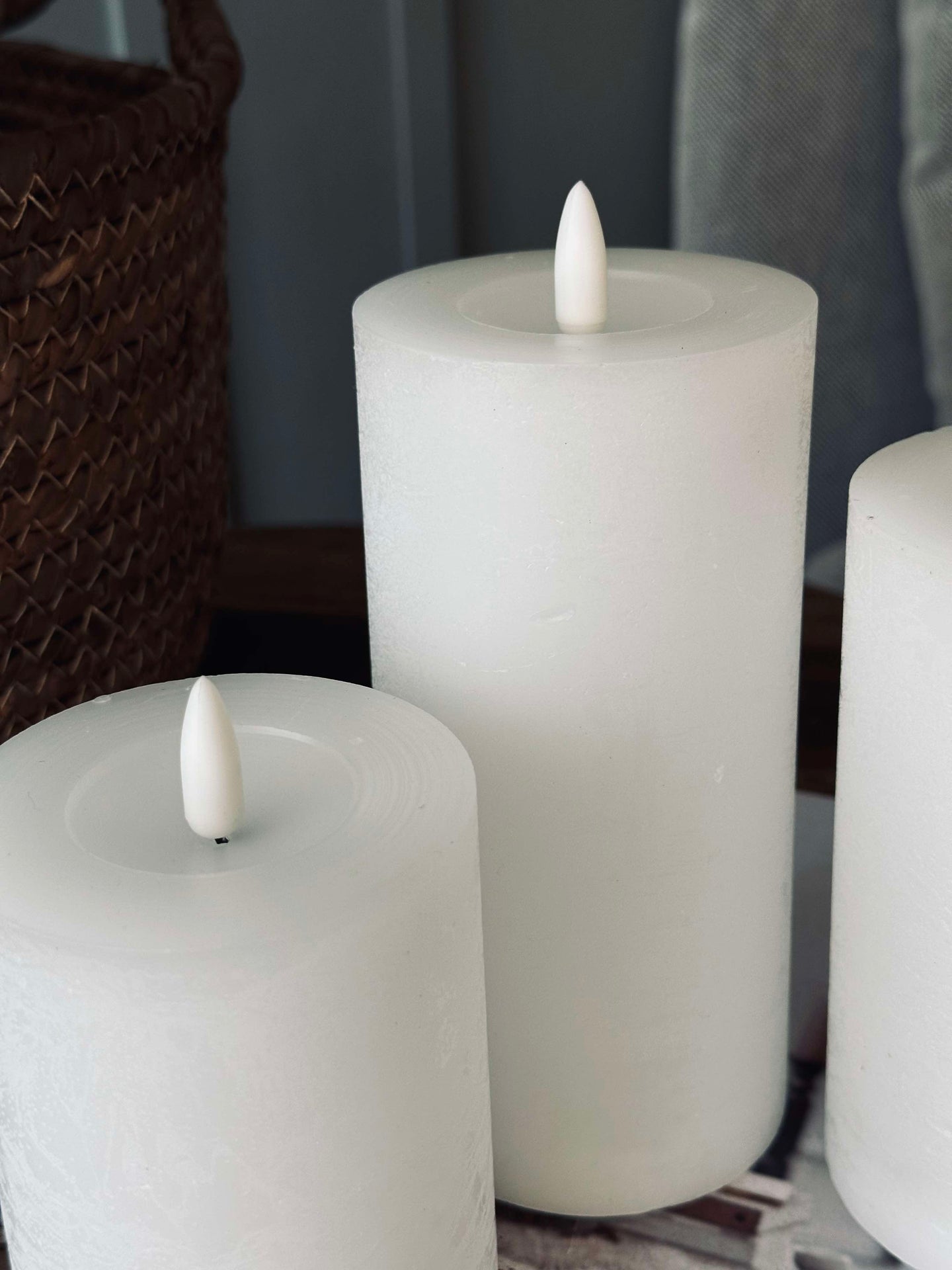 LED Blockljus / Vit - 3 st Rustika ljus