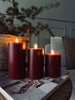 LED Blockljus / Röd – 3 st blockljus