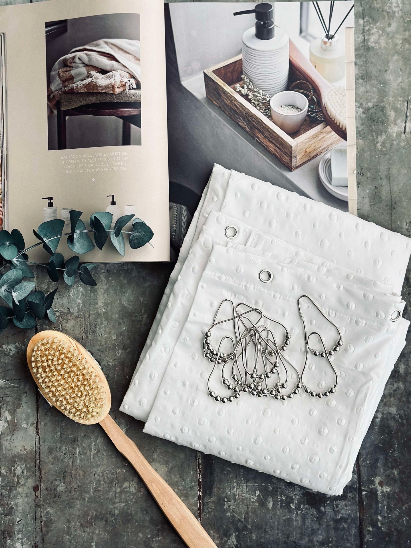 Duschdraperi Dot Vit