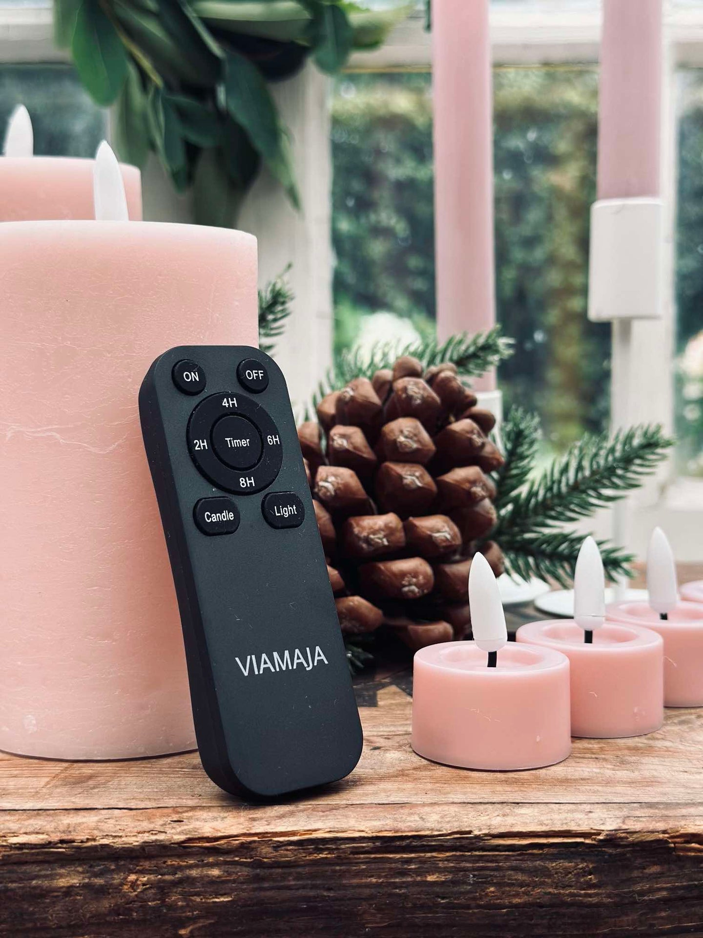 LED-ljuspaket med 9 LED-ljus - Rosa