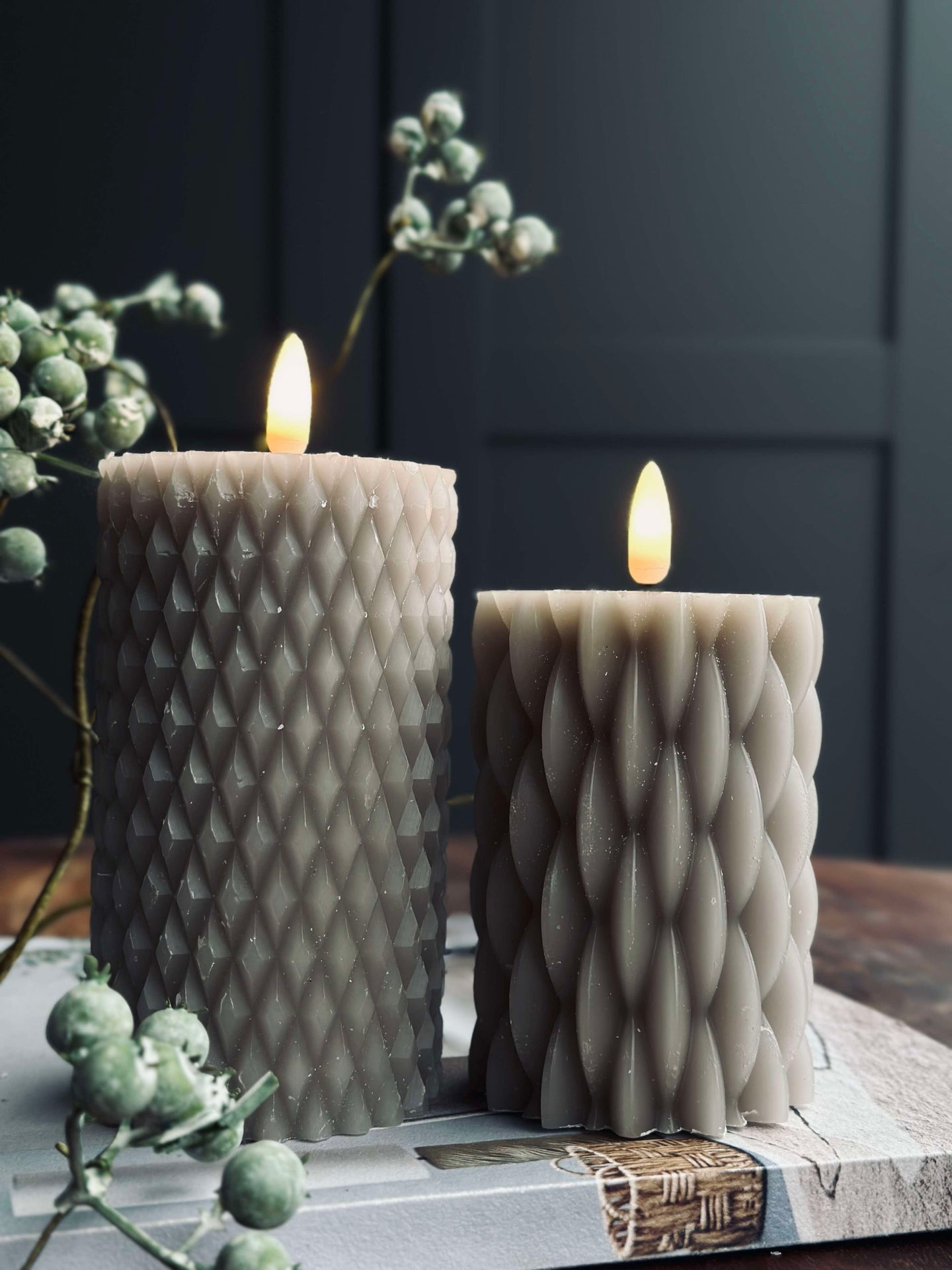 LED-blockljus / Design – 2 st Sand