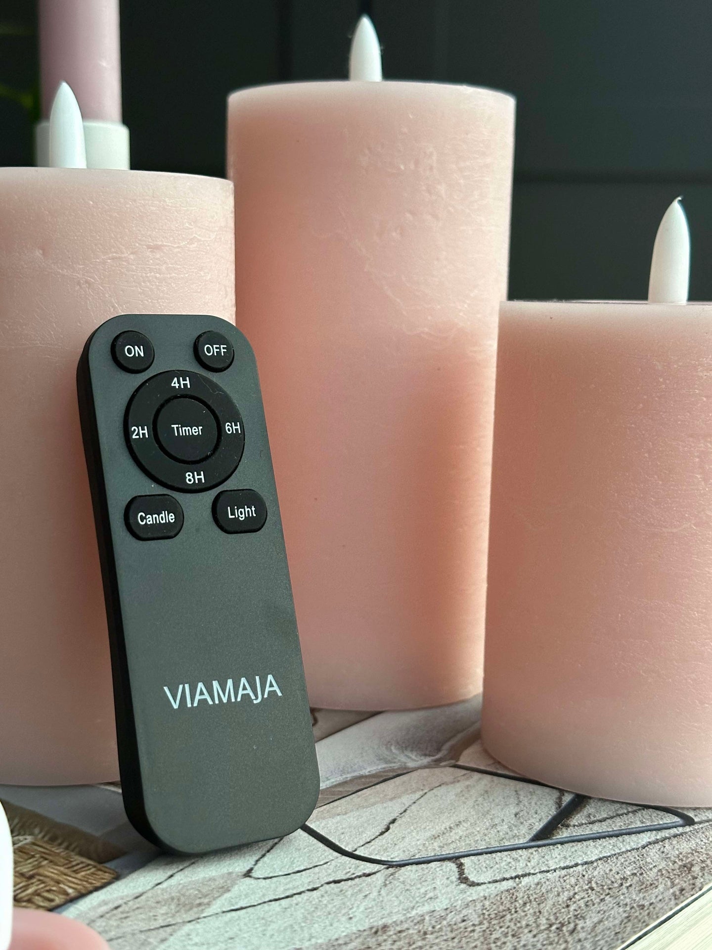 LED-ljuspaket med 9 LED-ljus - Rosa