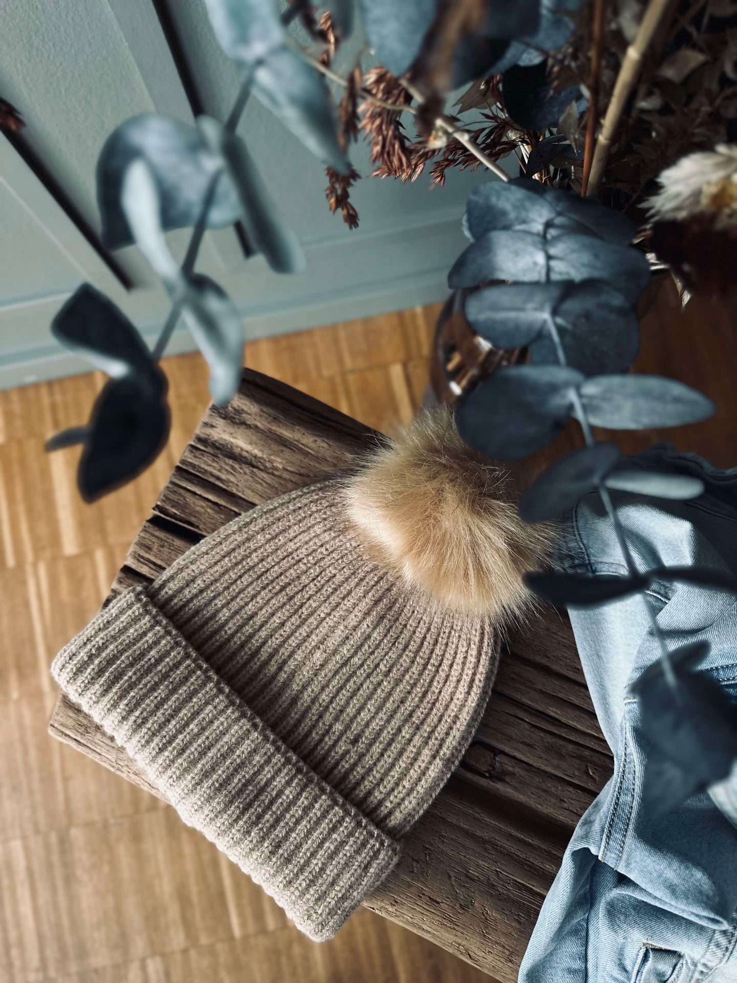 Mössa med tofs - Camel