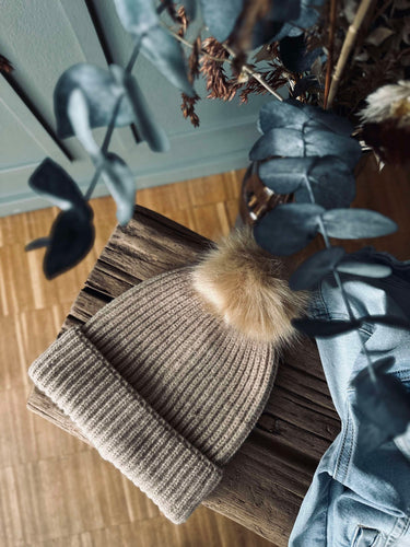 Mössa med tofs - Camel