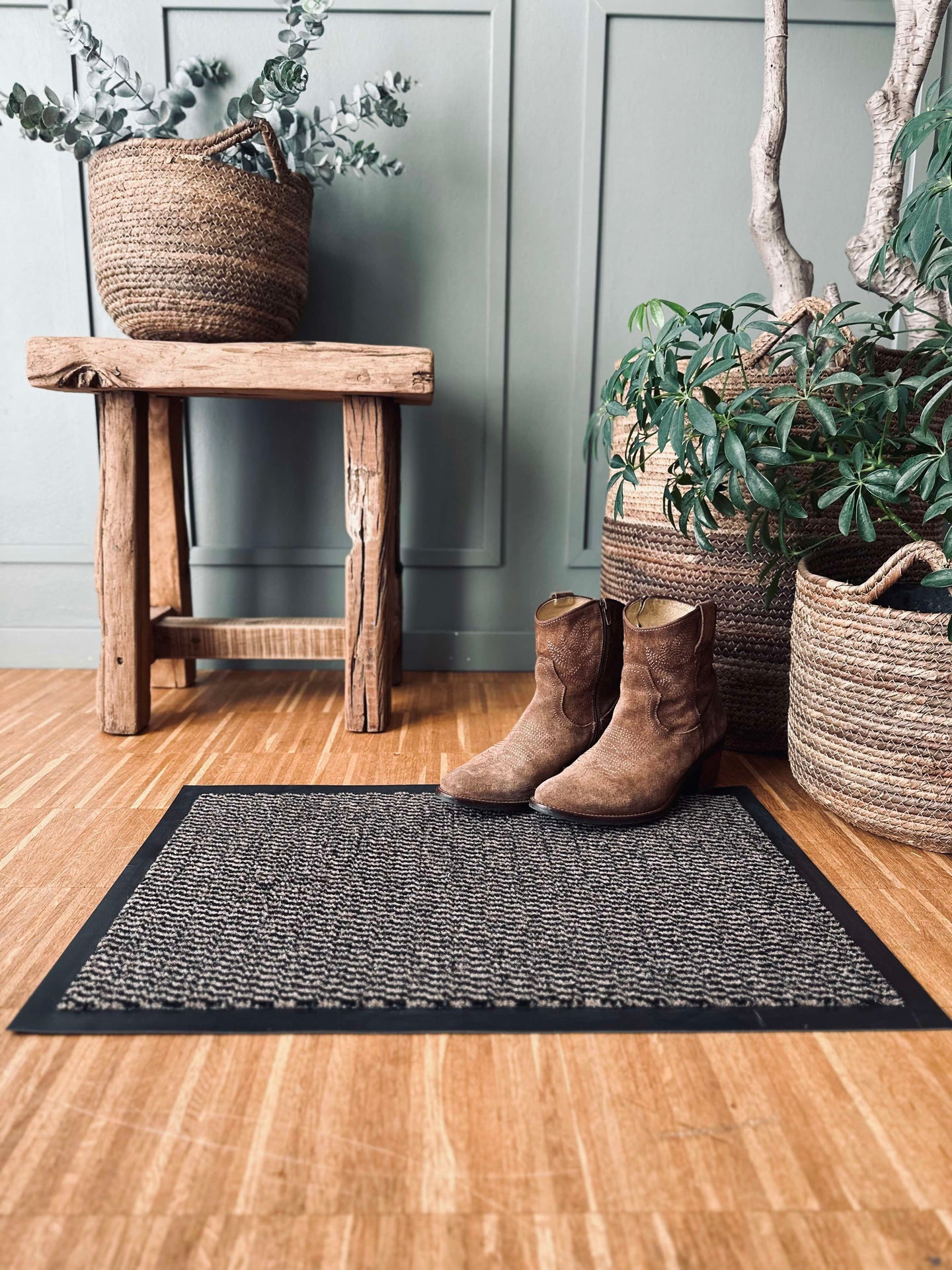 Dörrmatta LISA - Brun / Svart