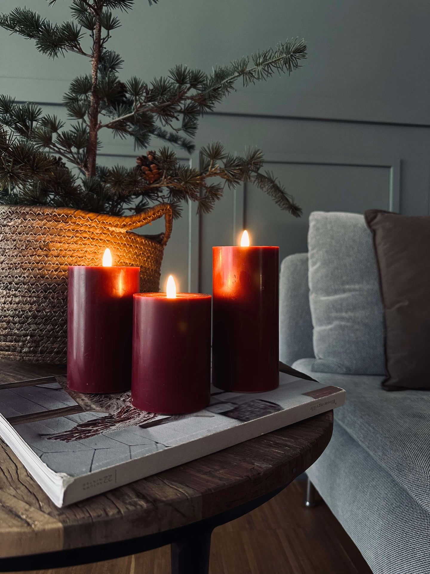 LED Blockljus / Röd – 3 st blockljus