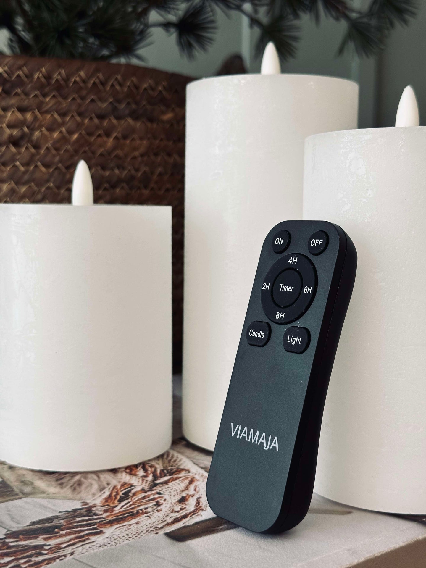 LED Blockljus / Vit - 3 st Rustika ljus