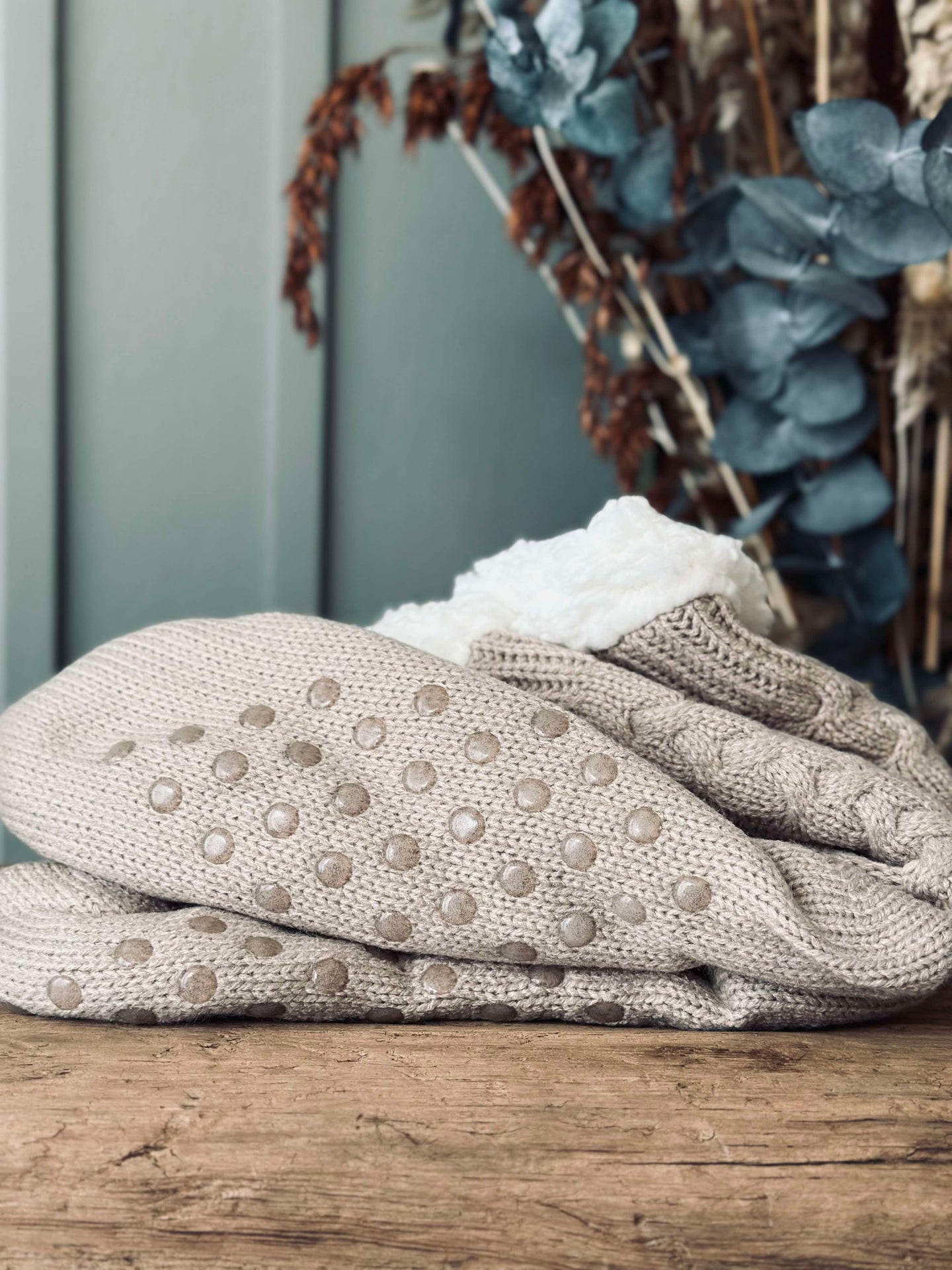 Strumpor Fleece Beige