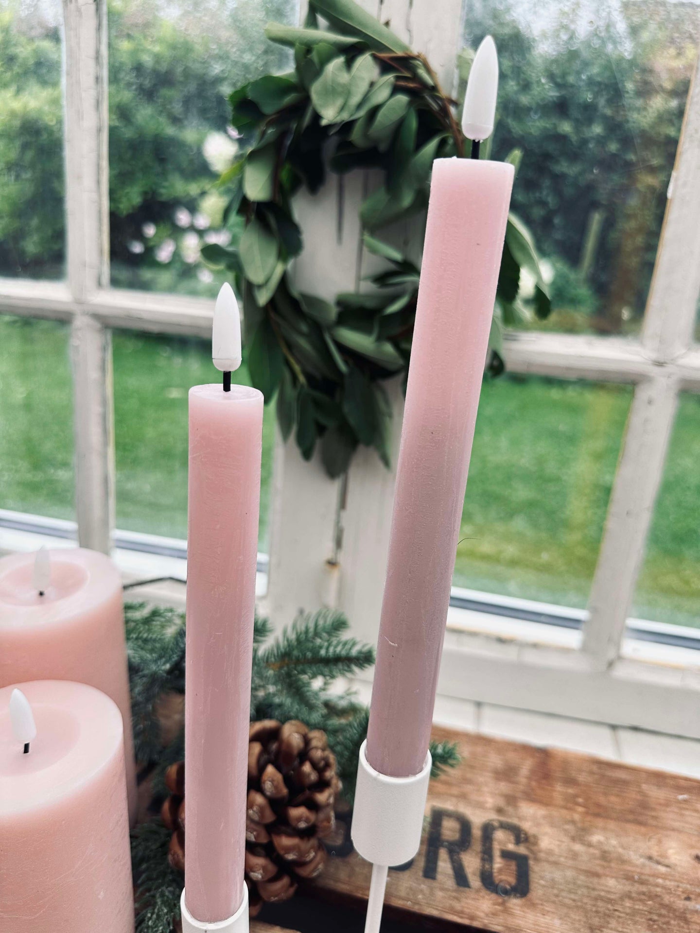 LED-ljuspaket med 9 LED-ljus - Rosa