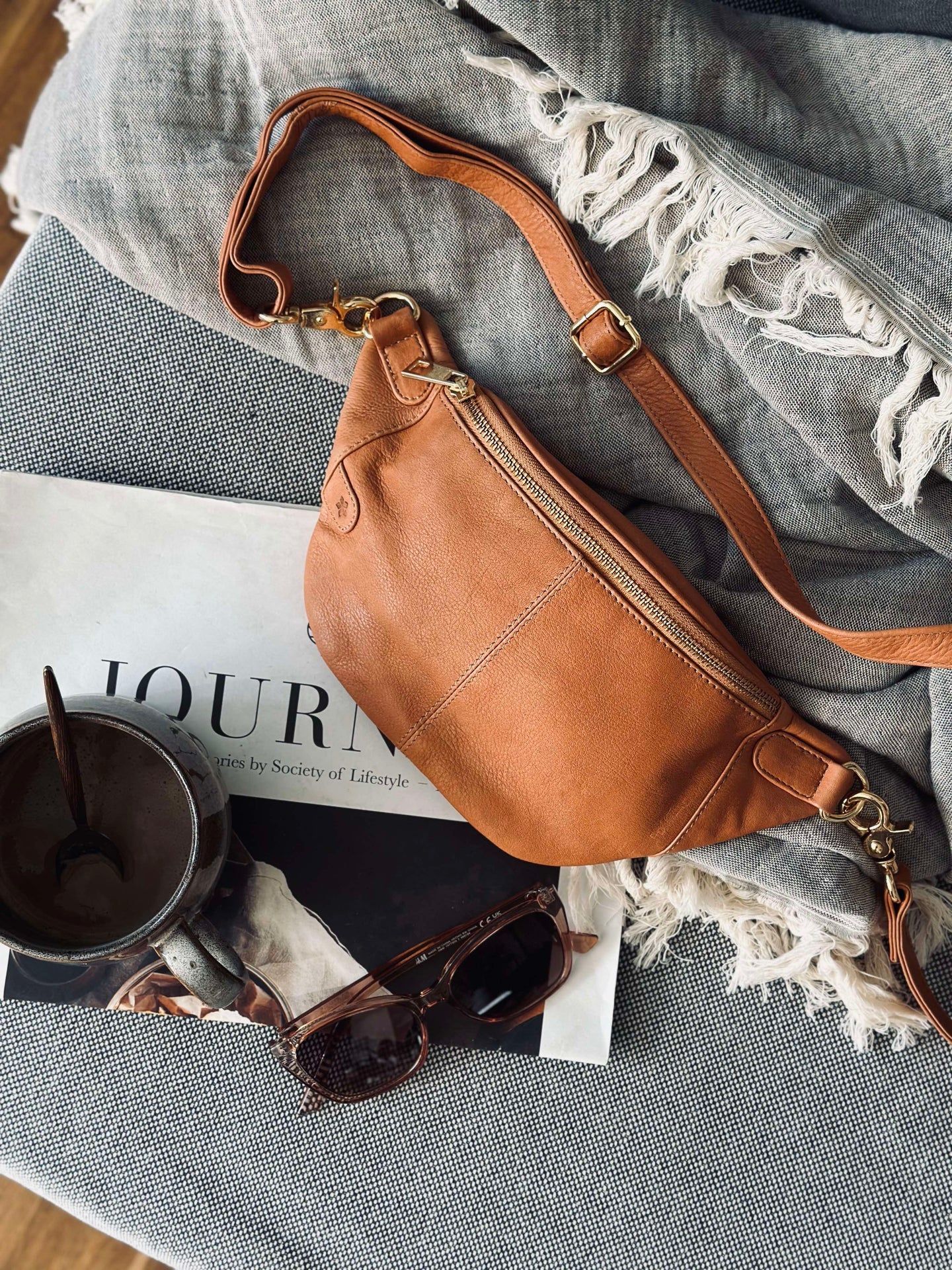 Bumbag Molly - Cognac / guld