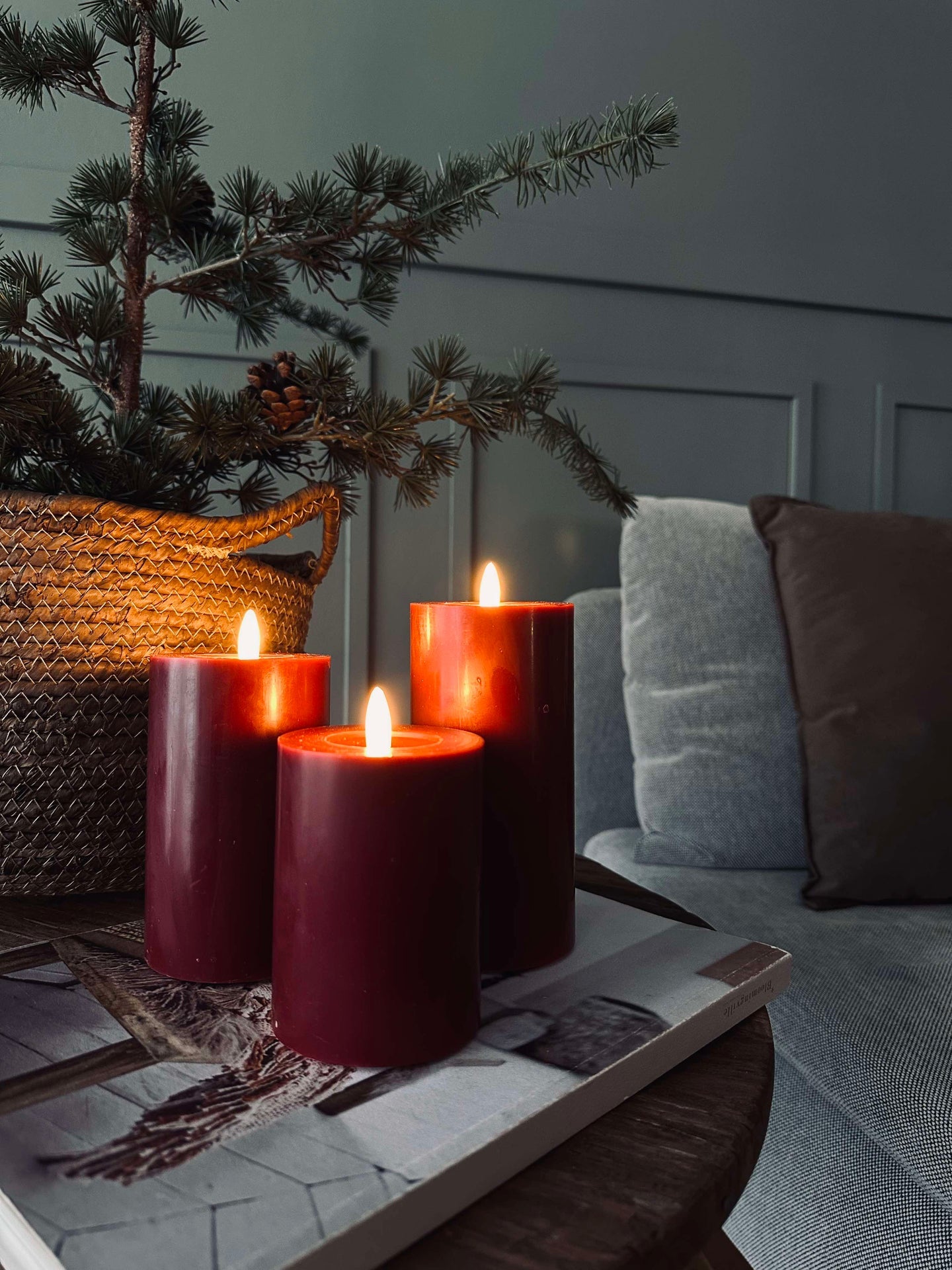 LED Blockljus / Röd – 3 st blockljus