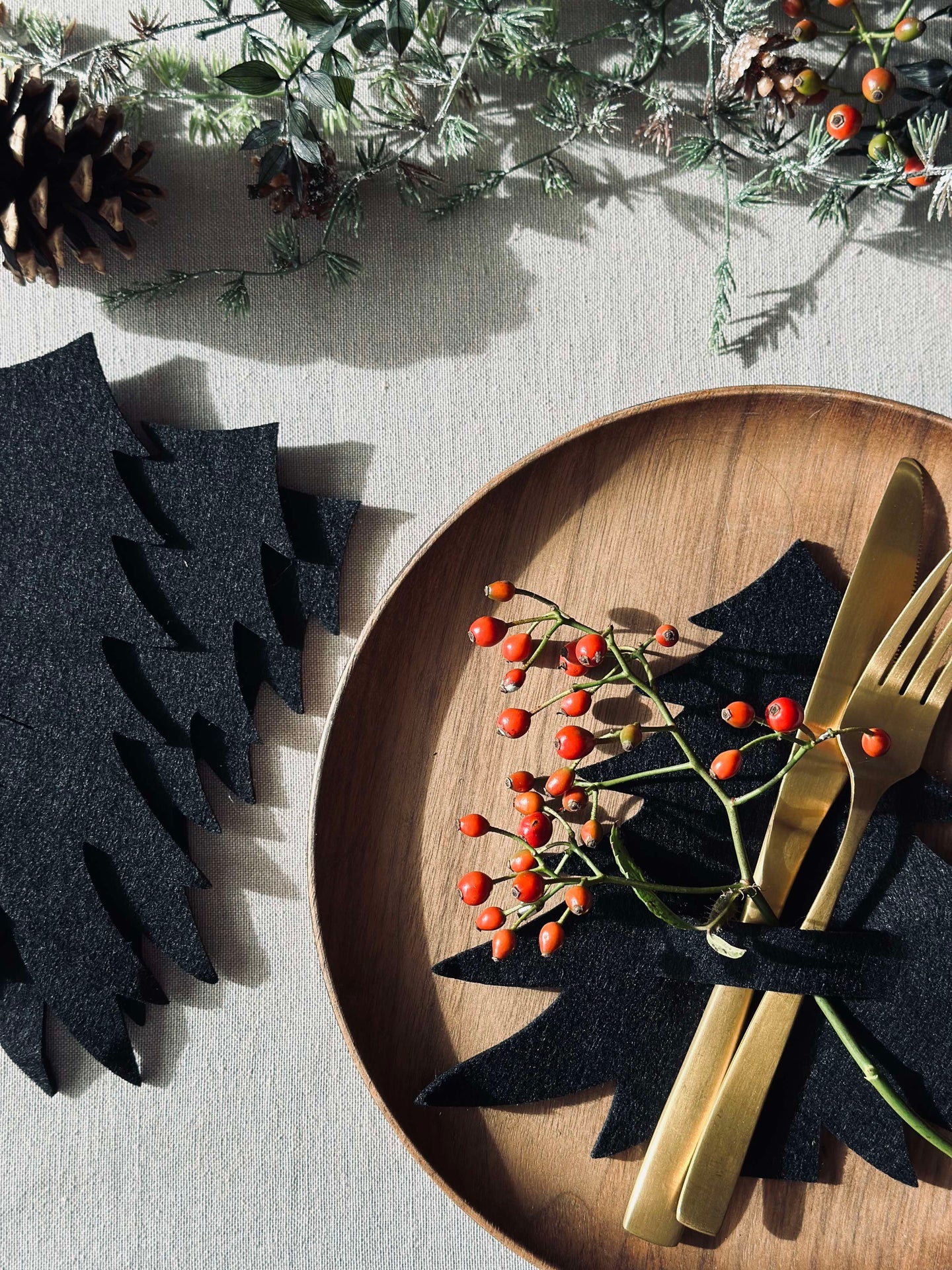 Julgran för bordsdekoration - Svart 4 st