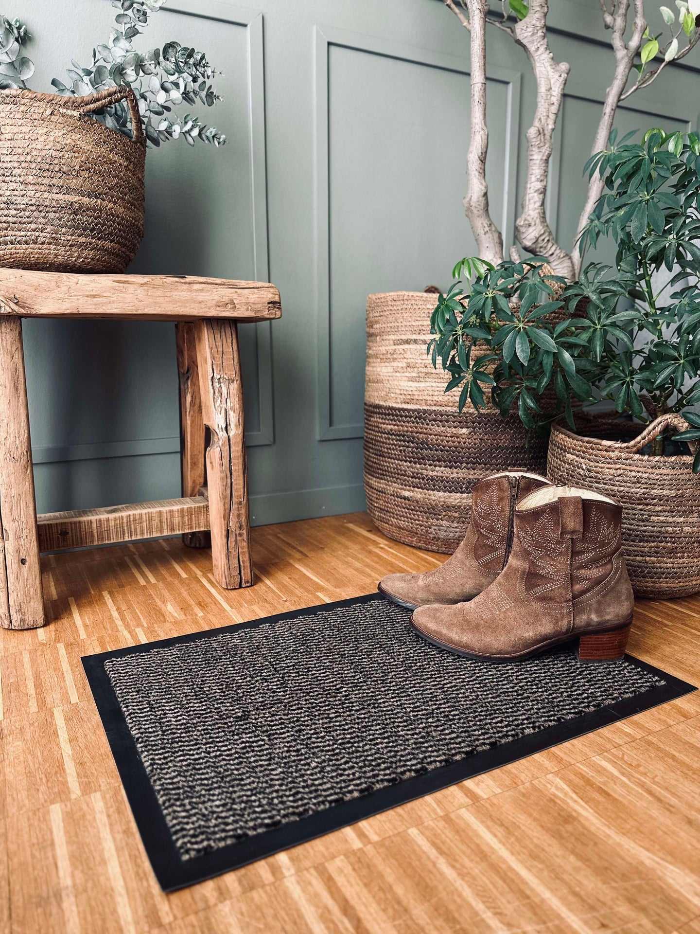 Dörrmatta LISA - Brun / Svart