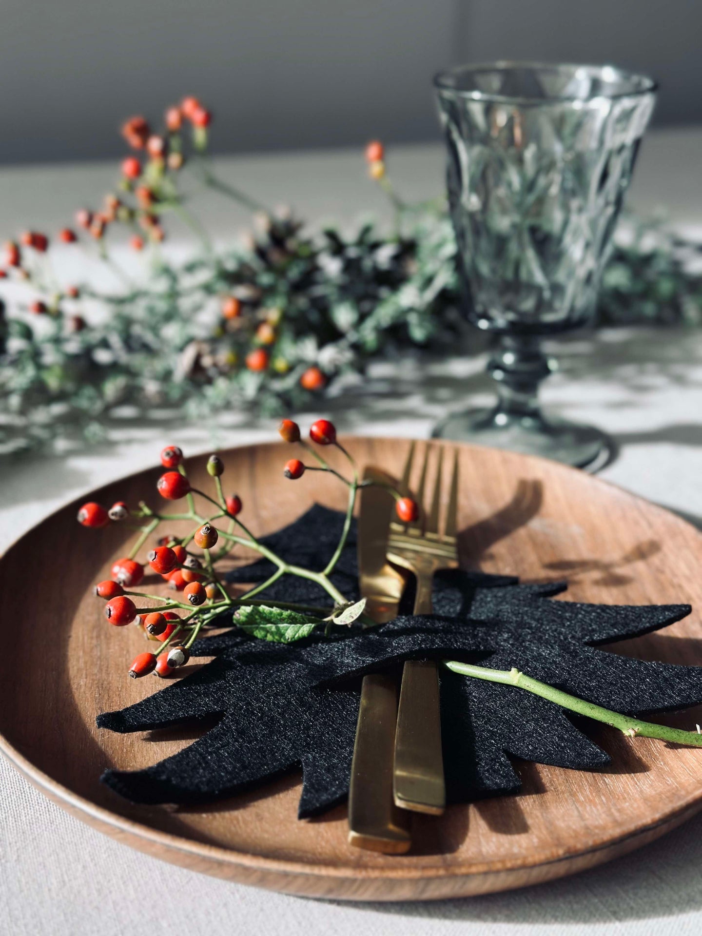 Julgran för bordsdekoration - Svart 4 st