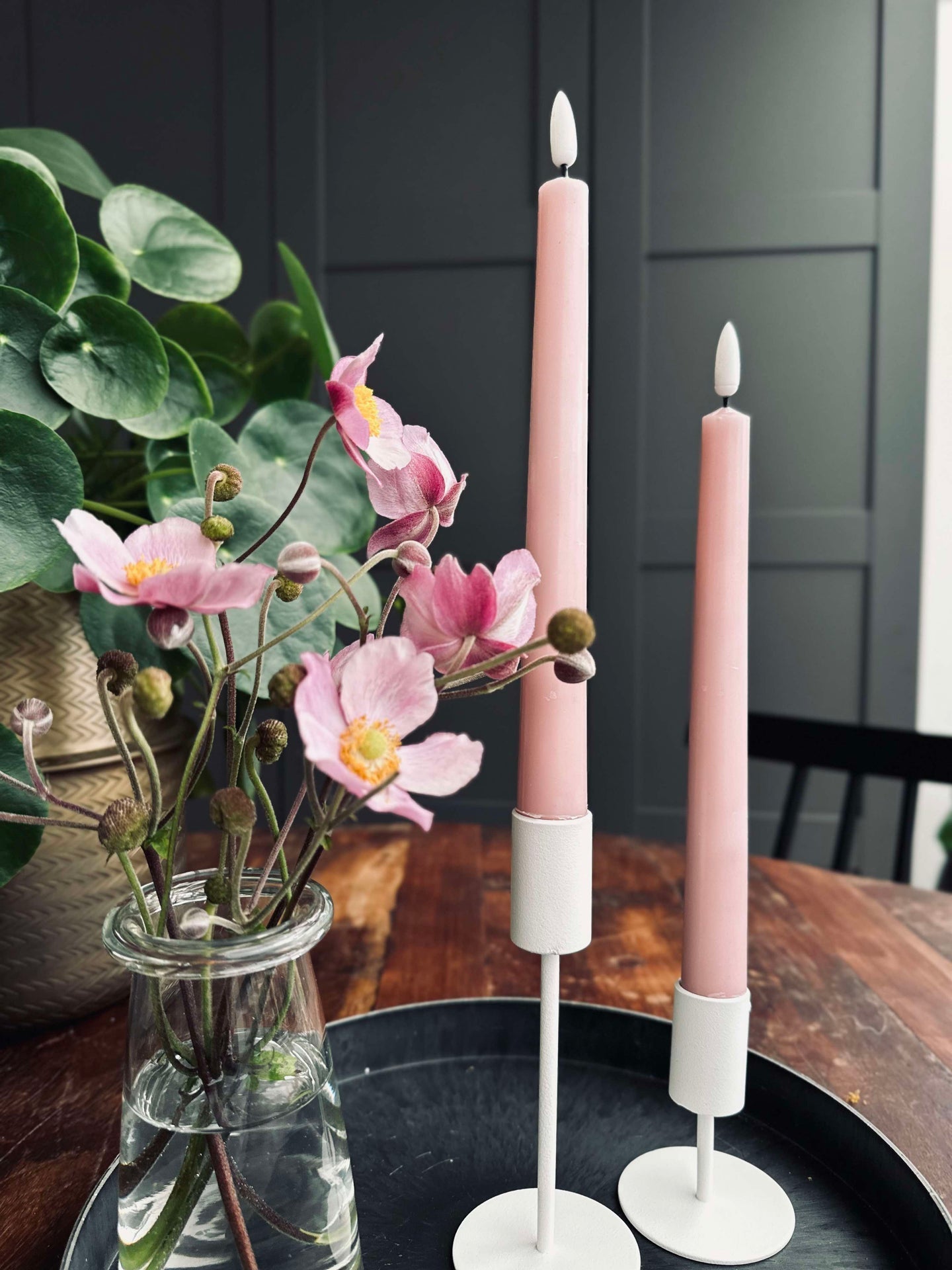 LED Stearinljus Rosa - 2 st