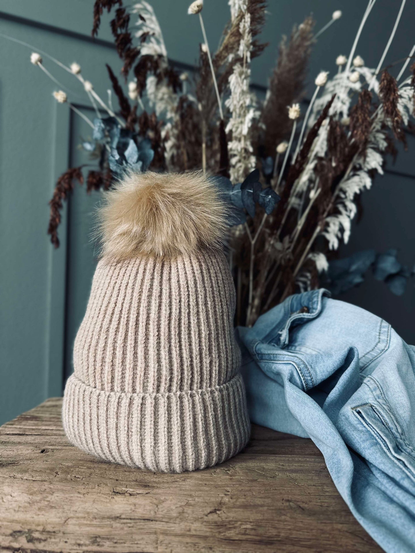 Mössa med tofs - Camel