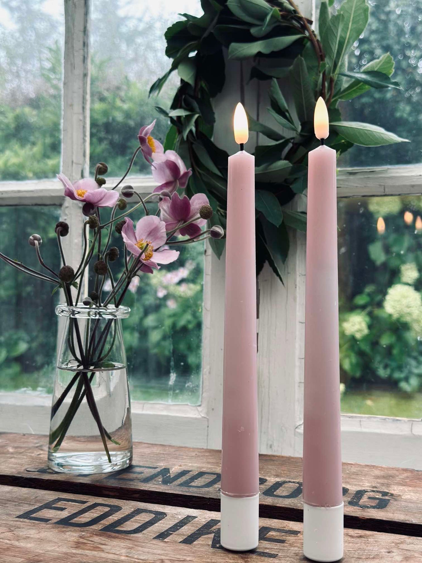 LED Stearinljus Rosa - 2 st