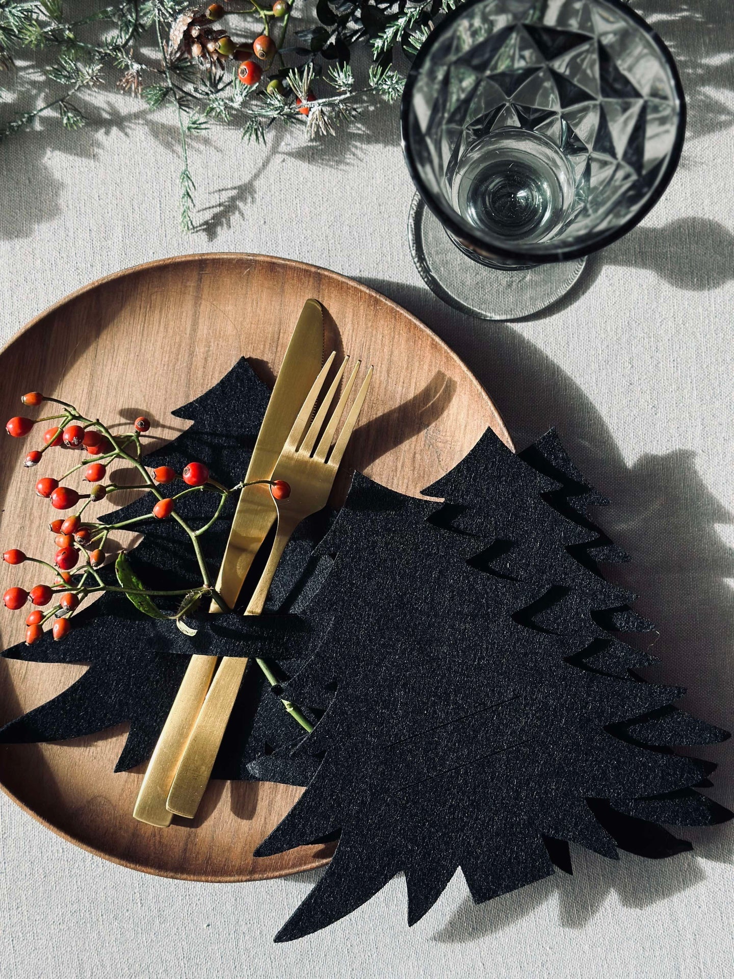 Julgran för bordsdekoration - Svart 4 st