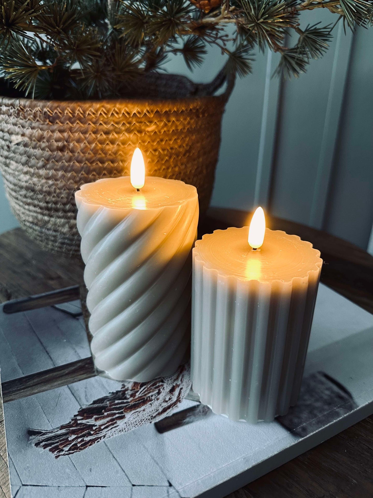 LED-blockljus / Design – 2 st Sand