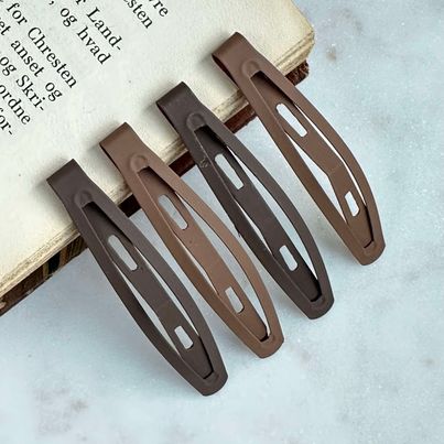 Hårklämmor Matt Brun - 4 st.